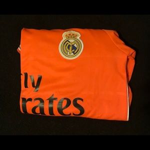 Rare Real Madrid Adidas Jersey Large Orange